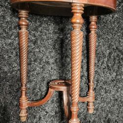 Antique Side Table With Plant Stand