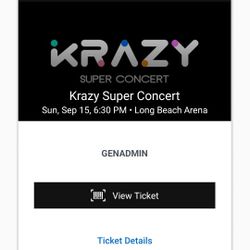 Super Krazy Concert Floor Seats GA1