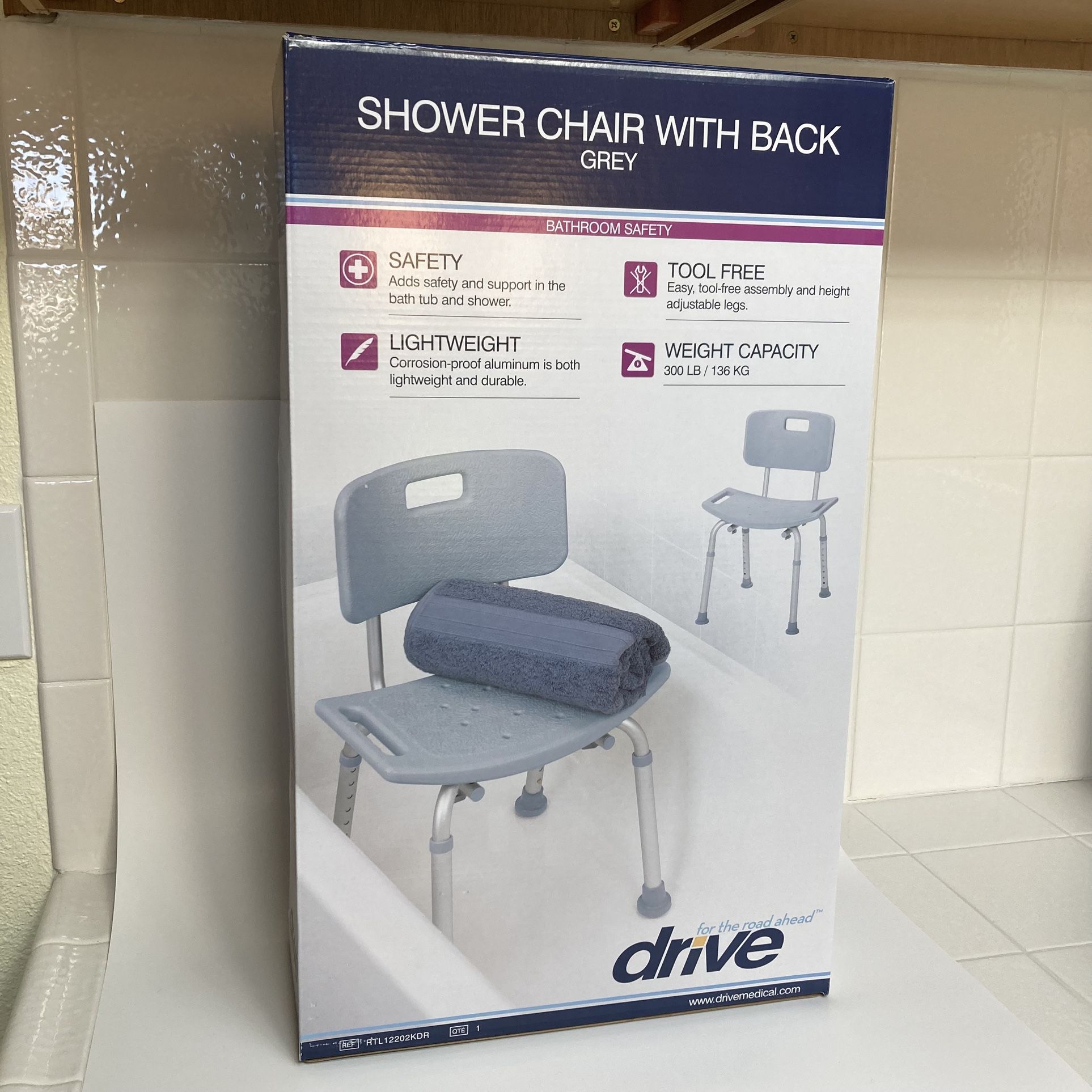 New Drive Shower Chair With Back