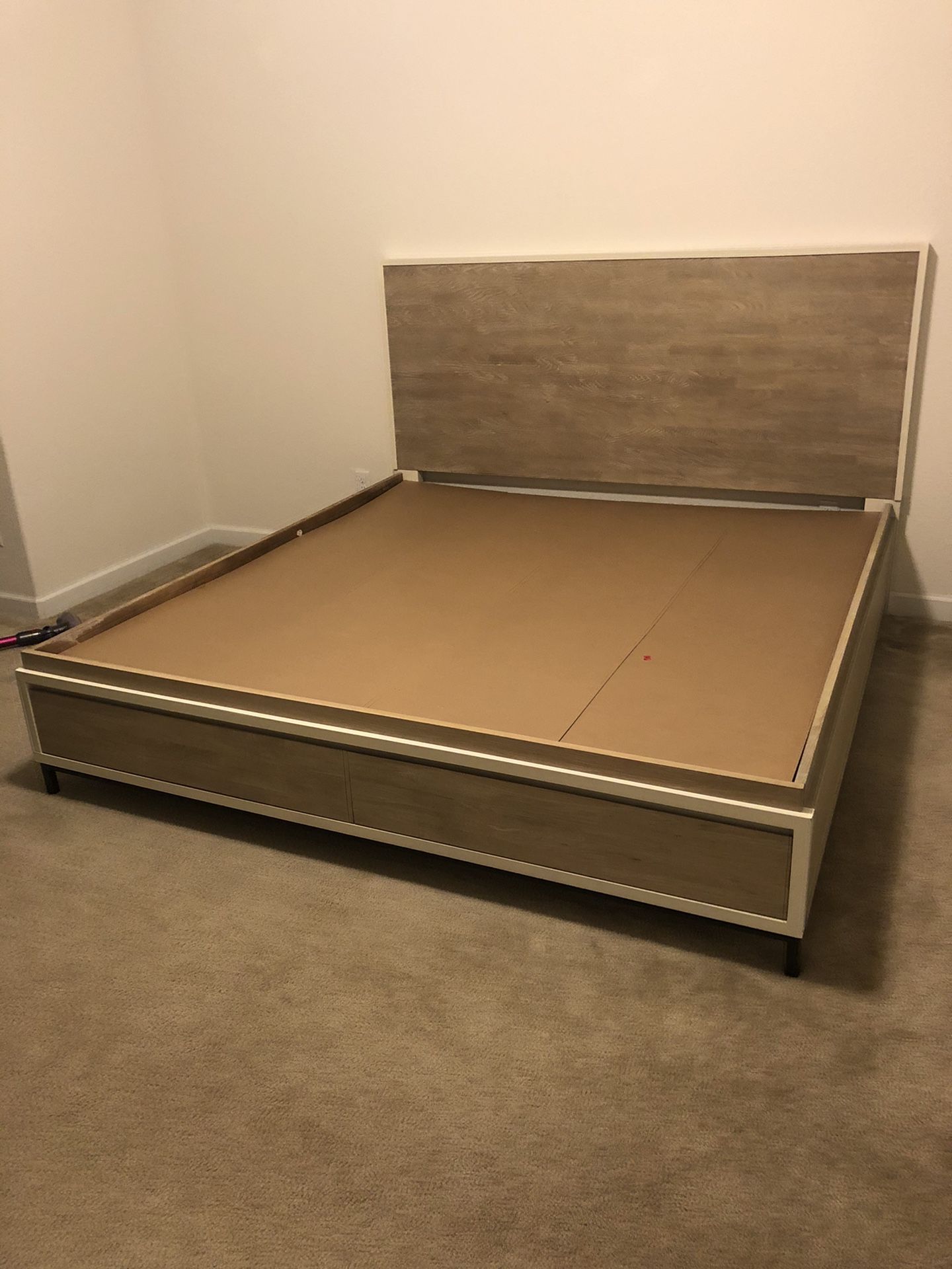 King Bed Frame with Storage/ Mattress