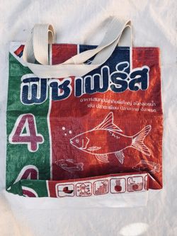 Tote Bag handmade from recycled rice bags