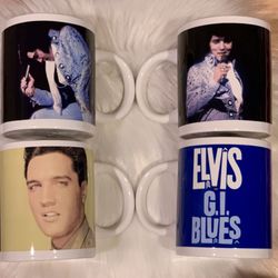 Set Of 4 Elvis Presley Mugs
