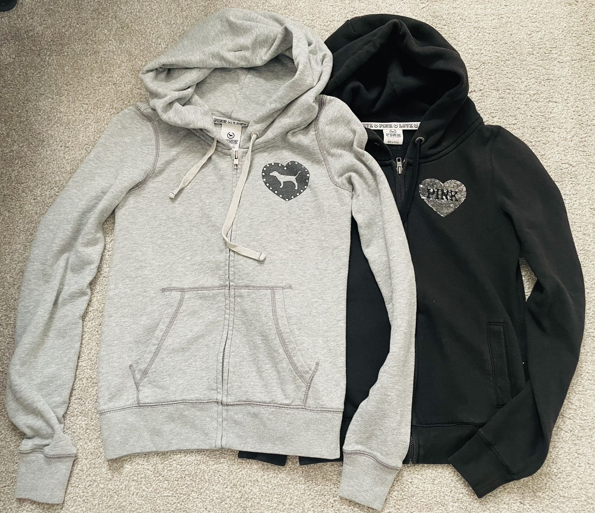 PINK Full Zip Hoodies - XS