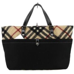 Burberry Felt Nova Check Handbag