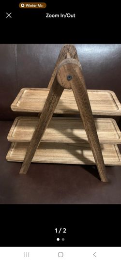 NWIB Wood 3 tier display trays * PRICE FIRM*