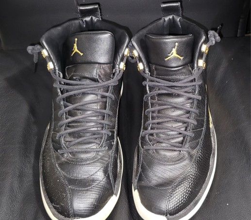 Air Jordan Retro 12 Reptile Black Metallic Gold AO6068 007