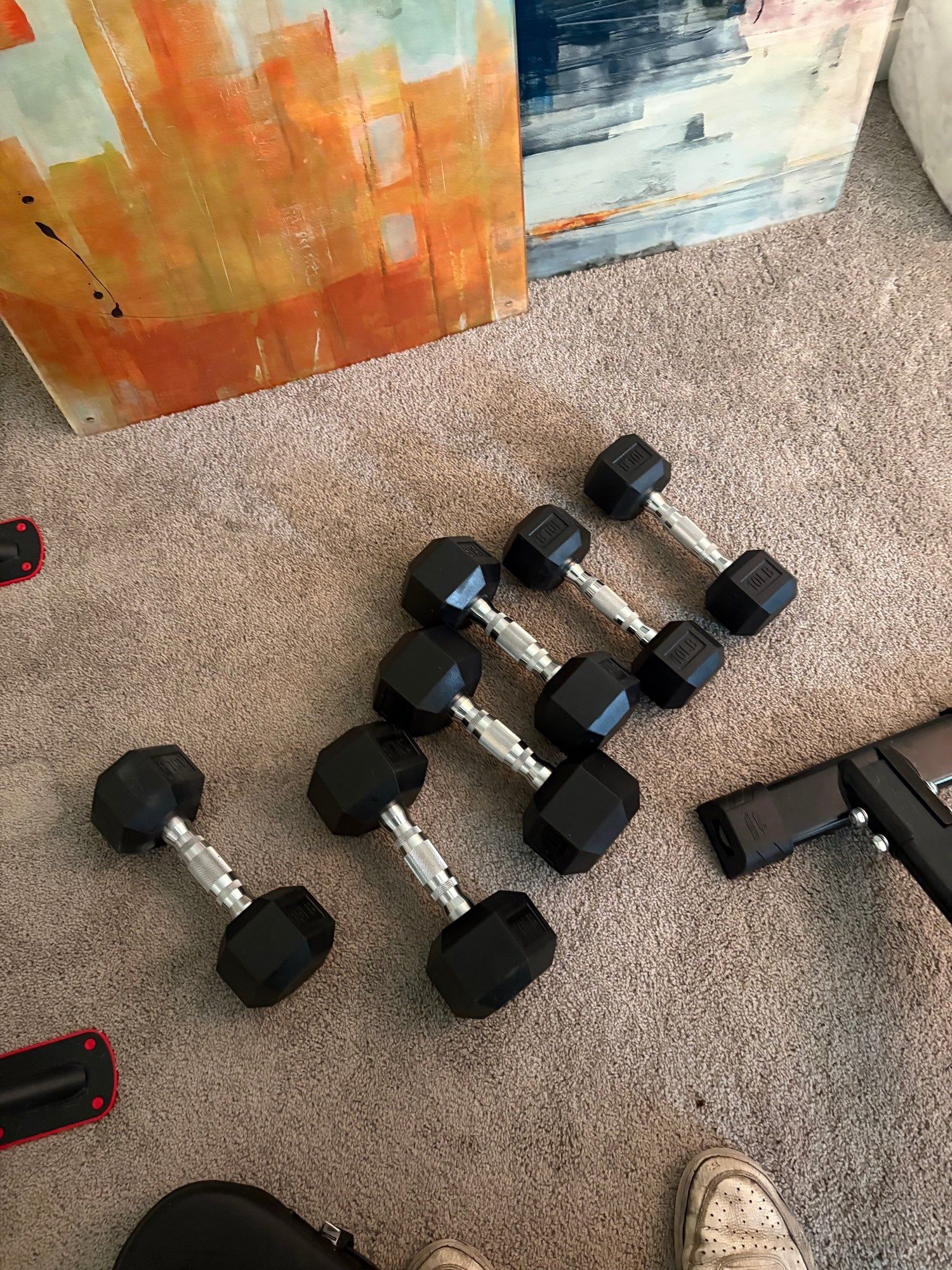 Set of Six Hexagonal Dumbbells