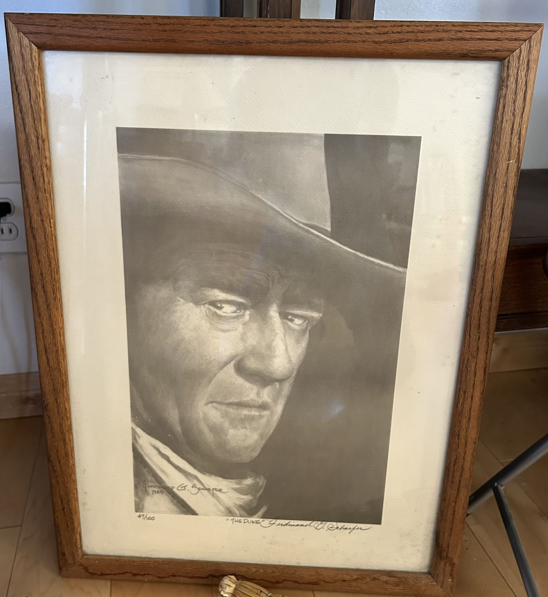 John Wayne Print Framed 26"x20"