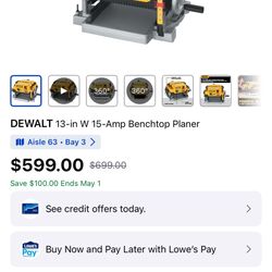 Dewalt Planer ($600 Retail)