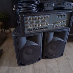Powered Speakers,Microphone, And  Mixe