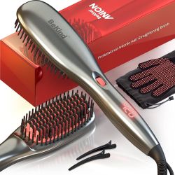 NEW BeKind Anion 30-in-1 Hair Straightener Brush, Built in Upgraded Anion Feature, 15s Fast Heat-up, Multiple Temperature Settings (from 265℉ to 450℉)