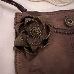 Vintage Gap Chocolate Leather Wristlet, Purse, In New Condition 