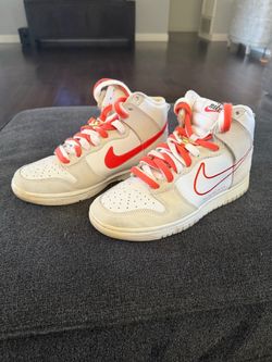 Nike Dunk High White Orange Sneakers