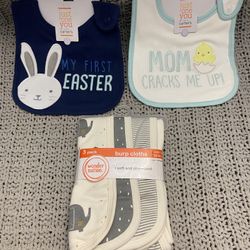Brand New 2 Baby Bibs And Burp Cloths