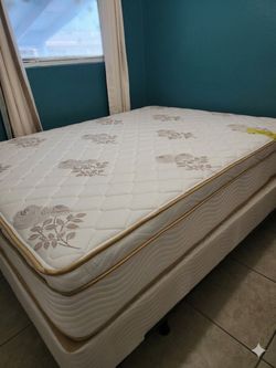 New queen mattress and box spring 2 pc  bed frame is not included