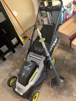 Ryobi 40V HP Brushless Push Lawn Mower + Weed Wacker