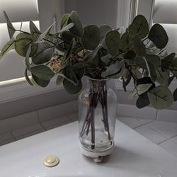 Eucalyptus And Baby's Breath Arrangement In Vase