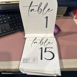 Table Numbers
