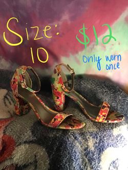 Floral Heels - Size 10 with straps