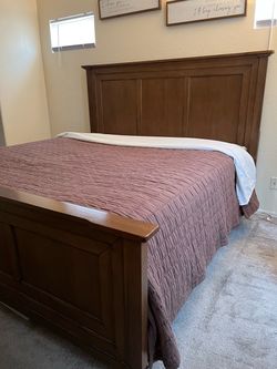 King size solid wood bed frame