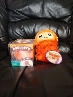 Peach squeeezy and pufferz dragon friend