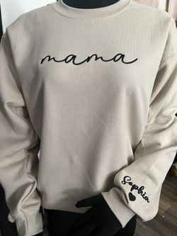 Mama Embroidered Sweatshirts 