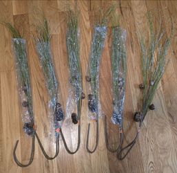 6 Posable Tall Grass Picks with Crystal Dew Drops 32" + Bendable