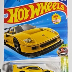 HOT WHEELS FERRARI F40 COMPETIZIONE-YELLOW 