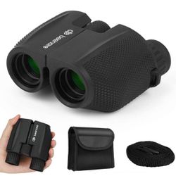 New! Binoculars for Kids and Adults,  10x25 Compact Binoculars Lightweight with Low Light Night Vision, Small High Powered for Bird Watching Hu