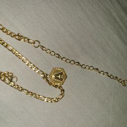 Gold plated Anklet with "A"