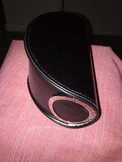 Bvlgari® Black LeatDesigner Sunglasses Case Large Used