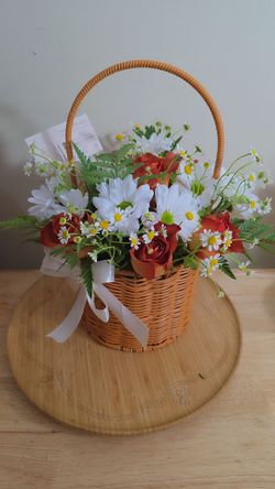 Basket With Mixed Flowers