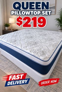🟢NEW QUEEN PILLOWTOP MATTRESS SET