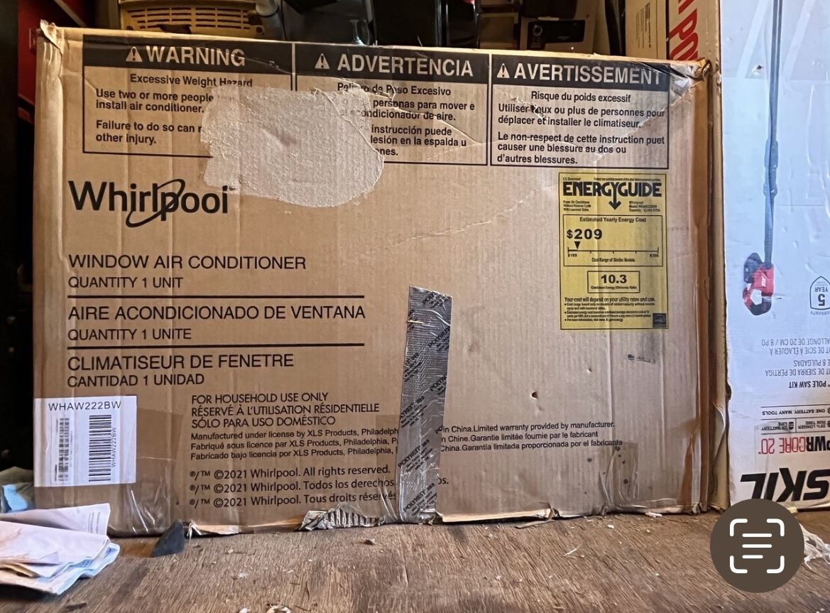 Whirlpool Energy Star 24,000 BTU 230V Window AC