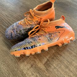 Boys Soccer Cleats Puma Junior Future 8 Match Orange Purple 2.5 Youth