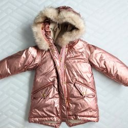 J Crew Crewcuts 3T Metallic Pink Puffer Jacket 