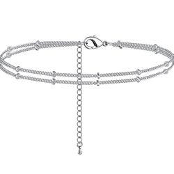 Layered Simple Beads Chain Anklet Satellite Chain Anklet