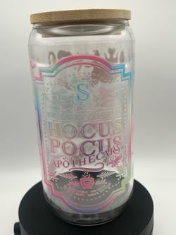Hocus Pocus Glass Cup with bamboo lid