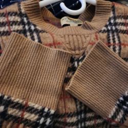 Authentic Burberry Tick Sweater Unisex S
