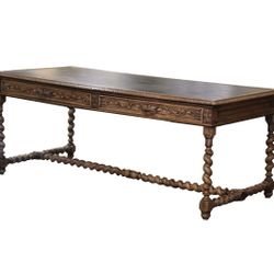 Antique 19th century French Desk With Leather Top & Drawers