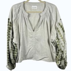 V De Vinster Top Womens M Blouse Boho Chic Luxe Wool Blend Lightweight V Neck