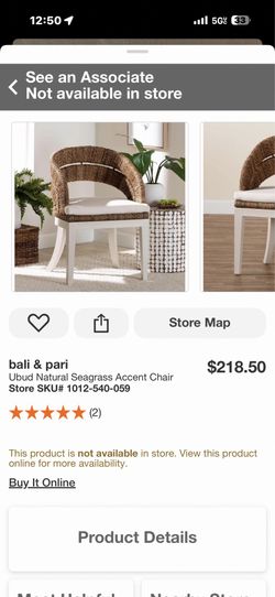 bali & pari Ubud Natural Seagrass Accent Chair