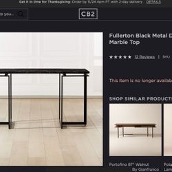 CB2 Real Black Marble Desk — $425 OBO