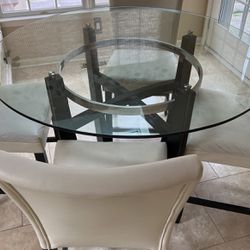 Glass Kitchen Table And Stools