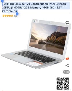 TOSHIBA CB35-A3120 Chromebook Intel Celeron 2955U (1.40GHz) 2GB Memory 16GB SSD 13.3"  $50 FIRM