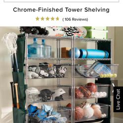 Frontgate Chrome Finished Tower Shelving