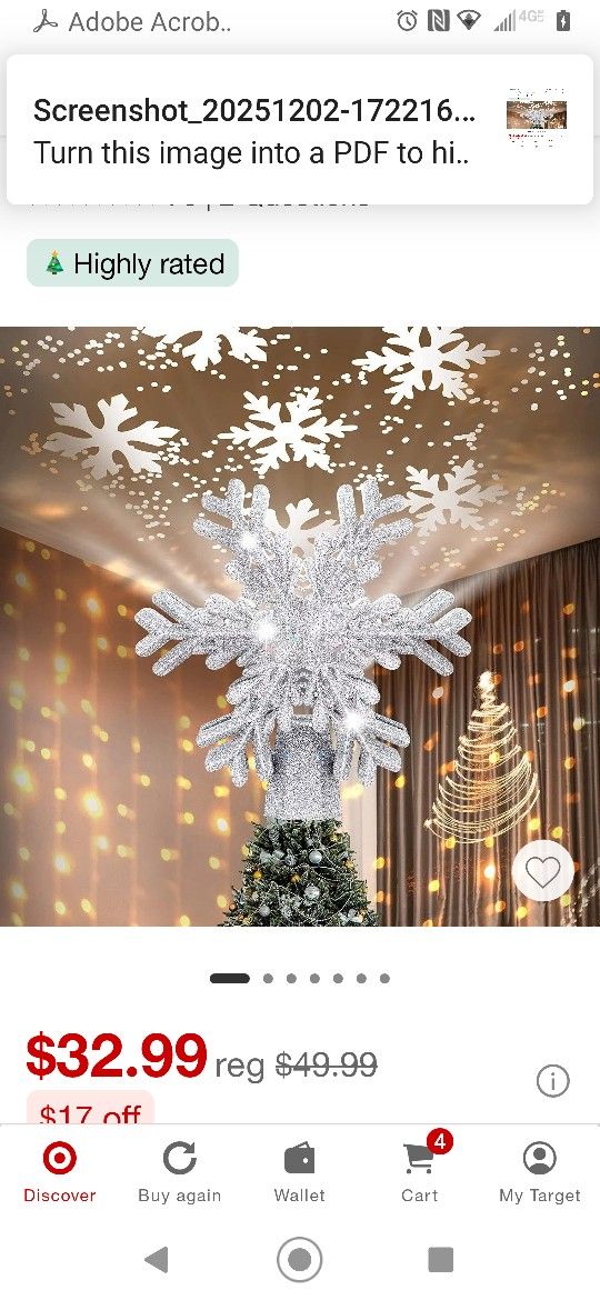 Tree Topper With Projector