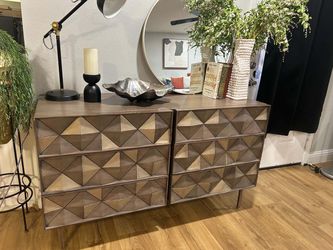 Roar + Rabbit for West Elm Diamond Rhombus 6-Drawer Dresser Storage Console Credenza