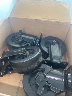 Black Swivel Caster Wheels Set