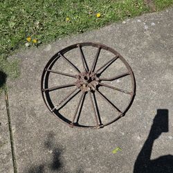 Heavy Antique Wagon Wheel 